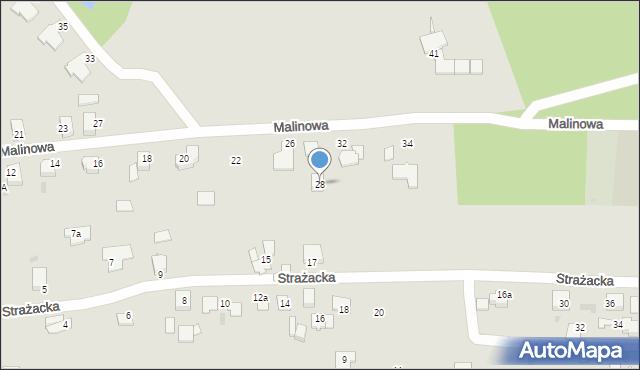 Mikołów, Malinowa, 28, mapa Mikołów