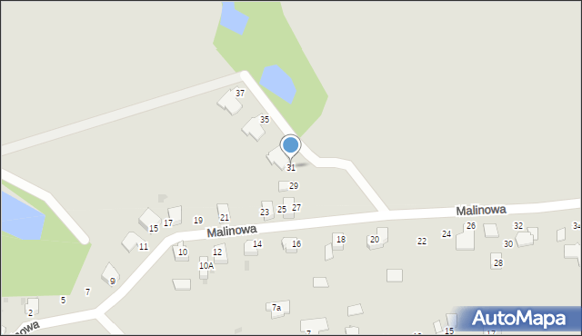 Mikołów, Malinowa, 31, mapa Mikołów