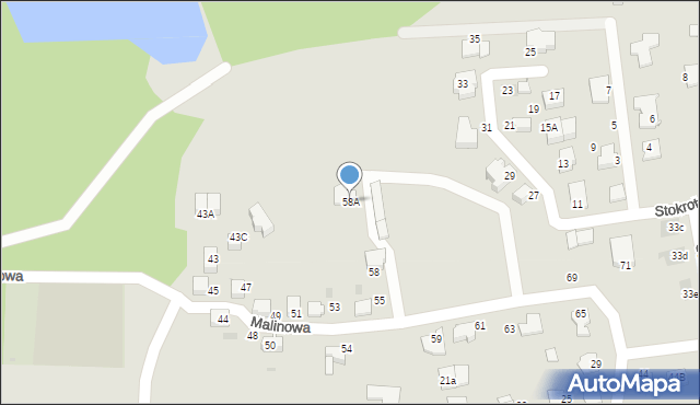 Mikołów, Malinowa, 58A, mapa Mikołów