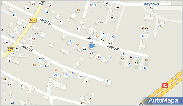Mikołów, Maków, 14, mapa Mikołów