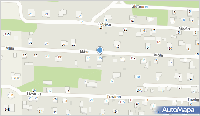 Milanówek, Mała, 15, mapa Milanówek