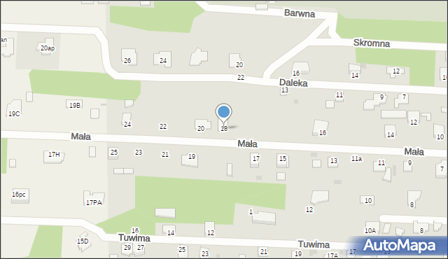 Milanówek, Mała, 18, mapa Milanówek