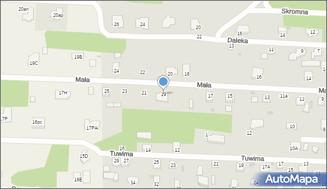 Milanówek, Mała, 19, mapa Milanówek