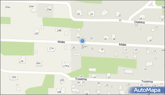 Milanówek, Mała, 23, mapa Milanówek