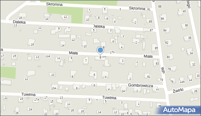 Milanówek, Mała, 5, mapa Milanówek