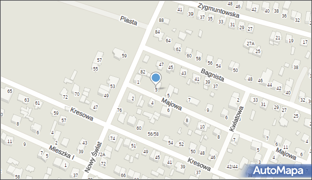 Mińsk Mazowiecki, Majowa, 3, mapa Mińsk Mazowiecki