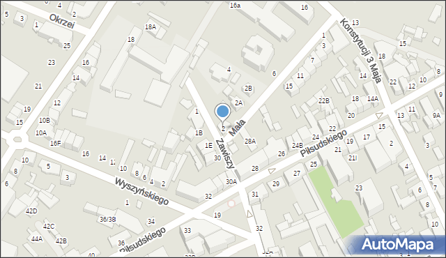 Mińsk Mazowiecki, Mała, 2, mapa Mińsk Mazowiecki