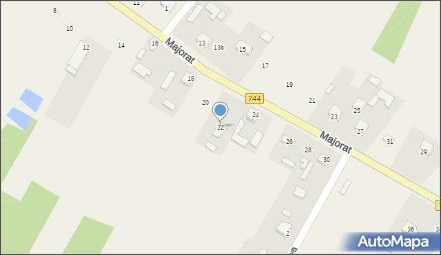 Mirzec, Majorat, 22, mapa Mirzec
