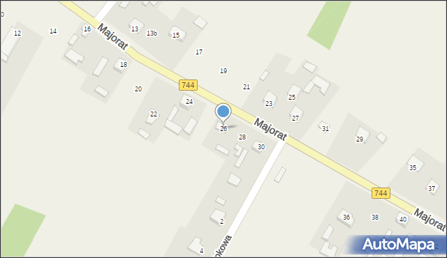 Mirzec, Majorat, 26, mapa Mirzec