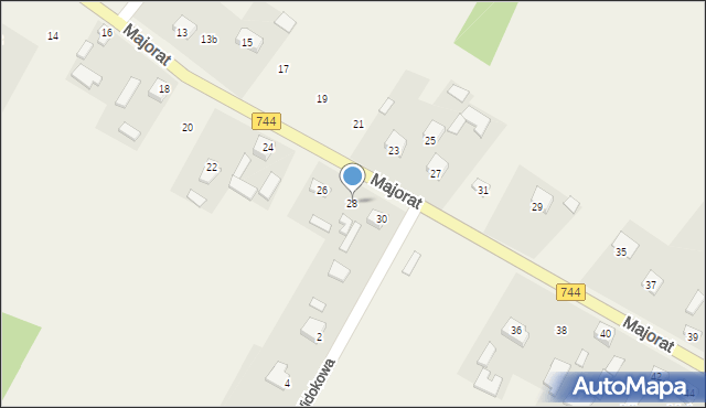 Mirzec, Majorat, 28, mapa Mirzec