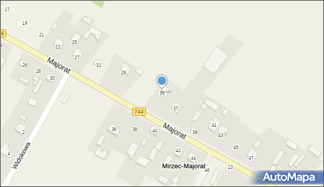 Mirzec, Majorat, 35, mapa Mirzec