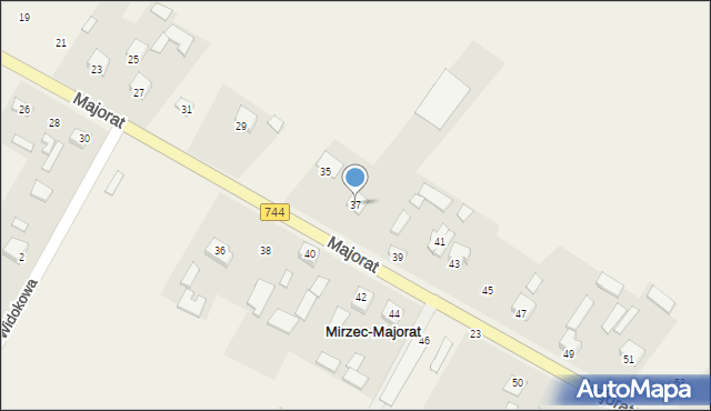 Mirzec, Majorat, 37, mapa Mirzec
