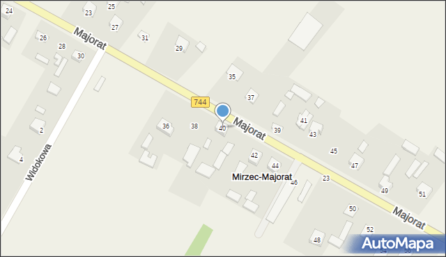 Mirzec, Majorat, 40, mapa Mirzec
