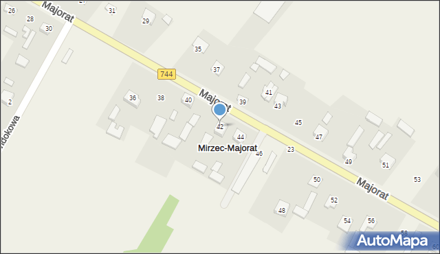 Mirzec, Majorat, 42, mapa Mirzec