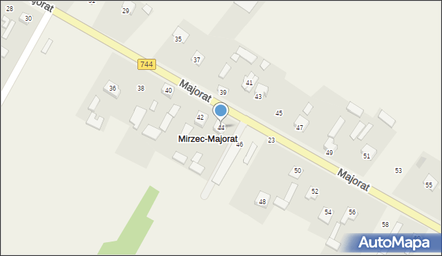Mirzec, Majorat, 44, mapa Mirzec