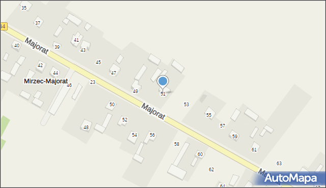 Mirzec, Majorat, 51, mapa Mirzec