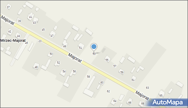 Mirzec, Majorat, 53, mapa Mirzec
