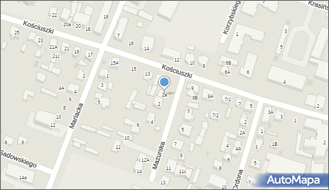 Mława, Mazurska, 2a, mapa Mława