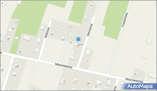 Młochów, Mazowiecka, 20, mapa Młochów