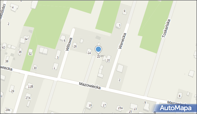 Młochów, Mazowiecka, 22, mapa Młochów