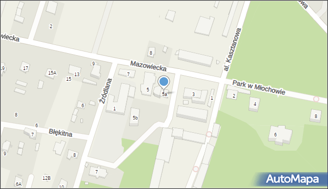 Młochów, Mazowiecka, 5a, mapa Młochów