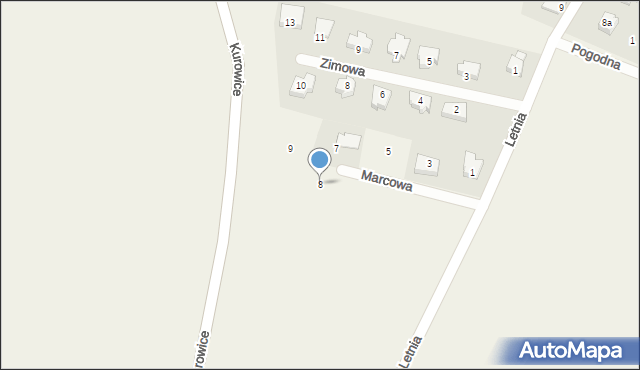 Modła, Marcowa, 8, mapa Modła