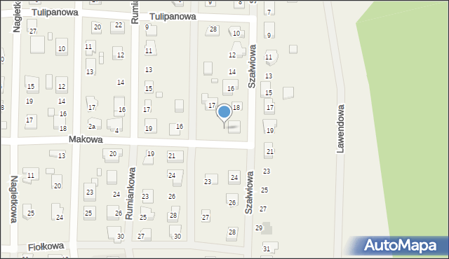 Modrzyca, Makowa, 8, mapa Modrzyca