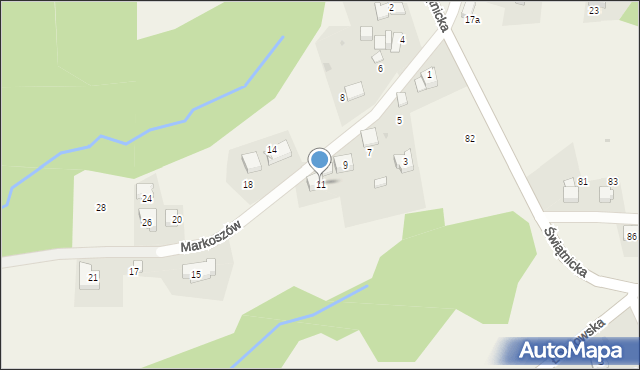 Mogilany, Markoszów, 11, mapa Mogilany