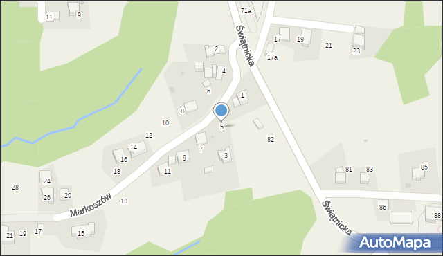 Mogilany, Markoszów, 5, mapa Mogilany