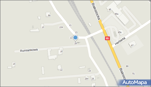 Mońki, Magazynowa, 14, mapa Mońki