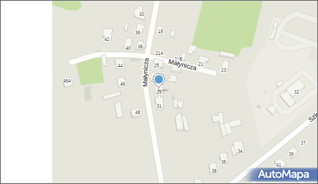 Mońki, Małynicza Mieczysława, ks., 29, mapa Mońki