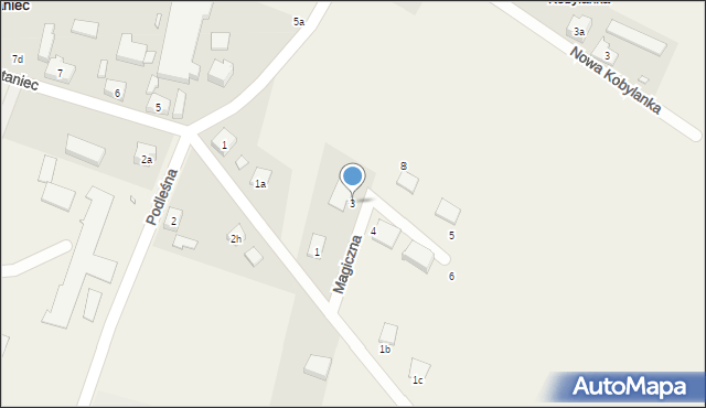 Motaniec, Magiczna, 3, mapa Motaniec