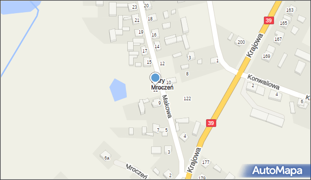Mroczeń, Makowa, 11, mapa Mroczeń