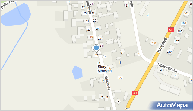 Mroczeń, Makowa, 15, mapa Mroczeń