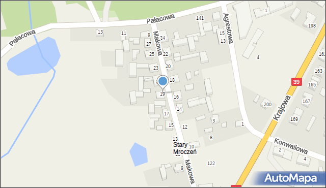Mroczeń, Makowa, 19, mapa Mroczeń
