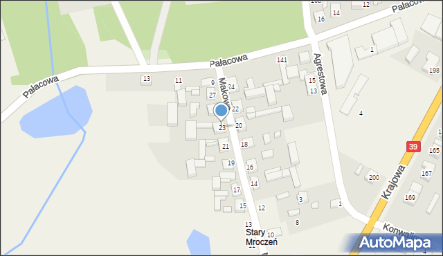 Mroczeń, Makowa, 23, mapa Mroczeń