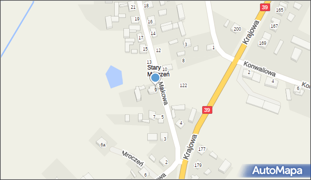 Mroczeń, Makowa, 9, mapa Mroczeń