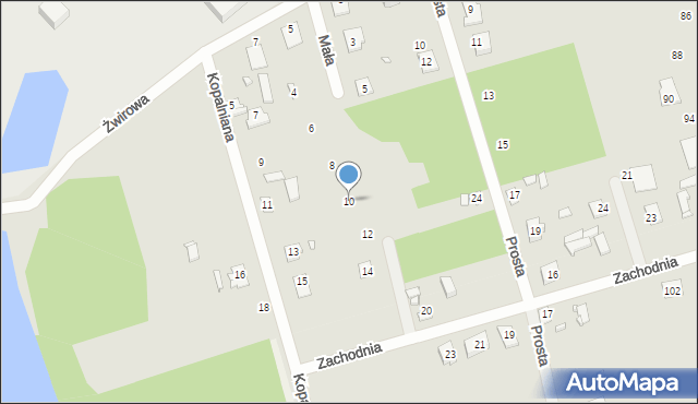 Mrozy, Mała, 10, mapa Mrozy