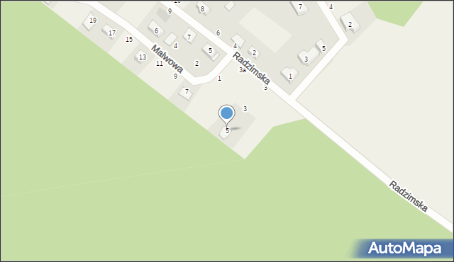 Mściszewo, Malwowa, 5, mapa Mściszewo