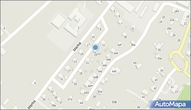 Mszana Dolna, Marka Józefa, 13, mapa Mszana Dolna