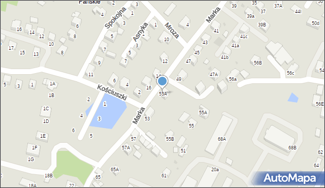 Mszana Dolna, Marka Józefa, 53A, mapa Mszana Dolna