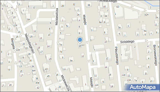 Myślenice, Matejki Jana, 10, mapa Myślenice