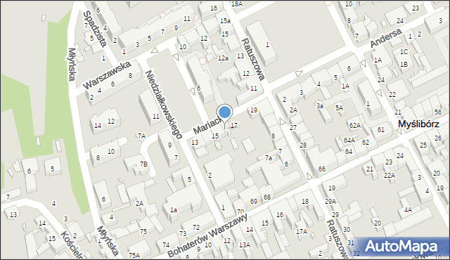 Myślibórz, Mariacka, 16, mapa Myślibórz