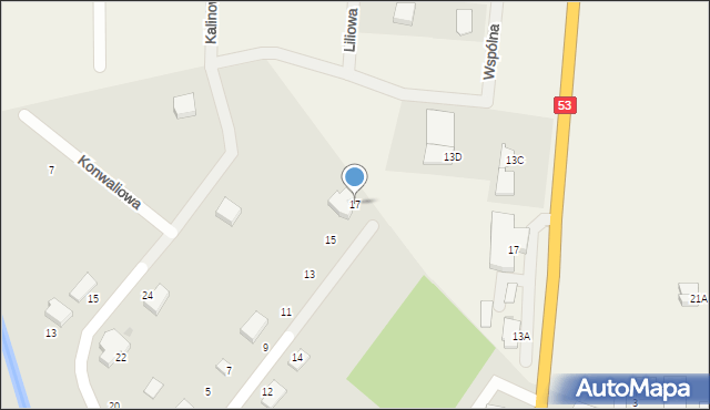 Myszyniec, Mazurska, 17, mapa Myszyniec