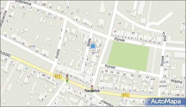 Nasielsk, Mała, 10, mapa Nasielsk