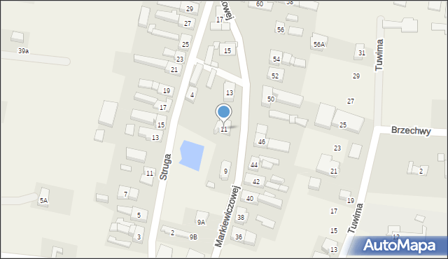 Niedoradz, Markiewiczowej, 11, mapa Niedoradz