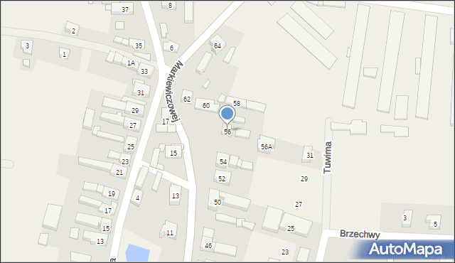 Niedoradz, Markiewiczowej, 56, mapa Niedoradz