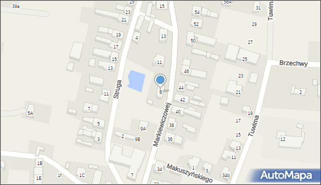 Niedoradz, Markiewiczowej, 9, mapa Niedoradz