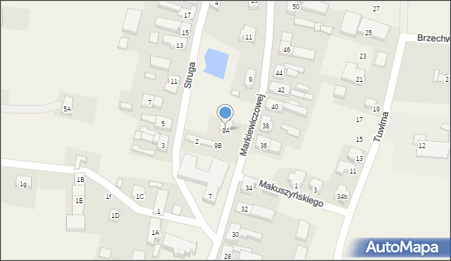 Niedoradz, Markiewiczowej, 9A, mapa Niedoradz