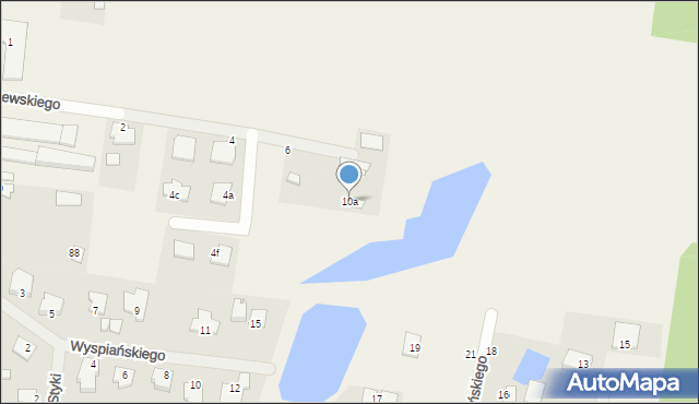 Niemcz, Malczewskiego Jacka, 10a, mapa Niemcz